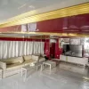 Luxurious indoor lounge with sofas and TV