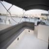 Upper deck seating with shaded canopy on 75 FT Mayyas yacht