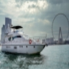 75 FT Mayyas yacht with Ain Dubai Ferris Wheel view at sunset