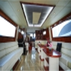 Spacious lounge with white leather sofas inside 75 FT Mayyas yacht