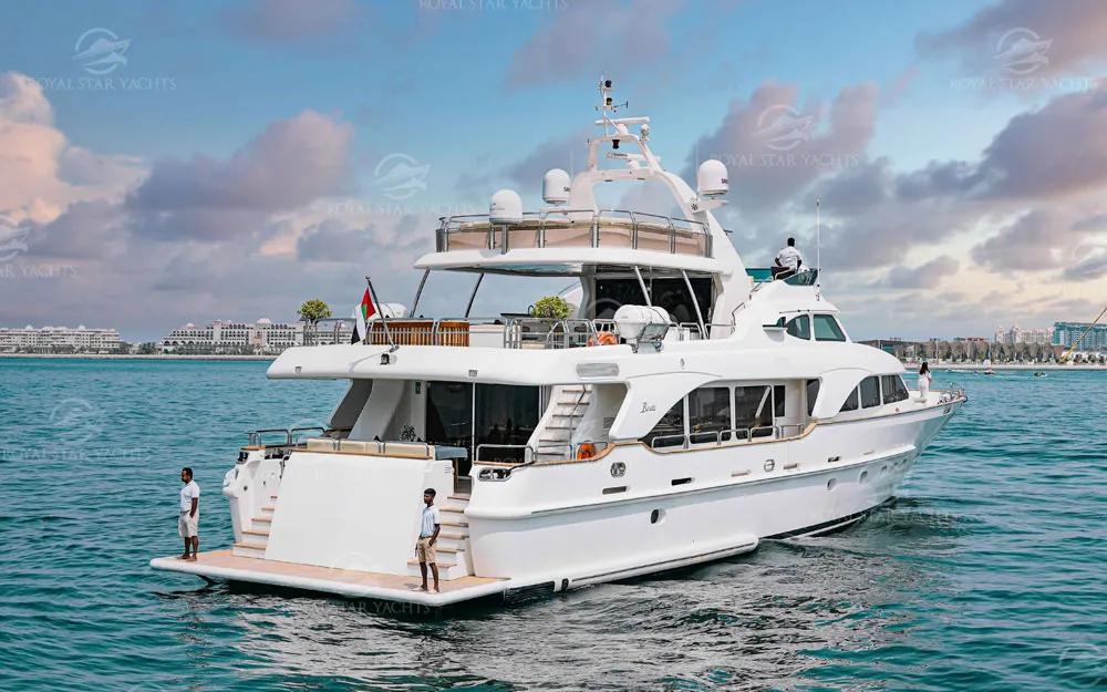 Benetti 110 Yacht sun deck with lounge seating