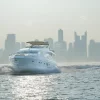 Front view of 88 FT Majesty yacht sailing.