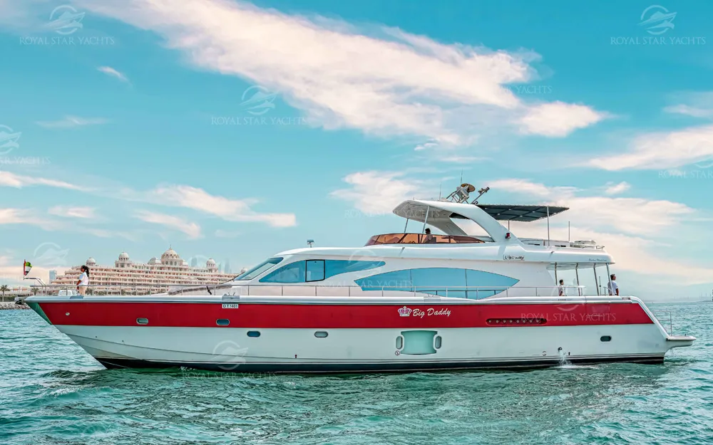 Side view of 90 FT Big Daddy yacht