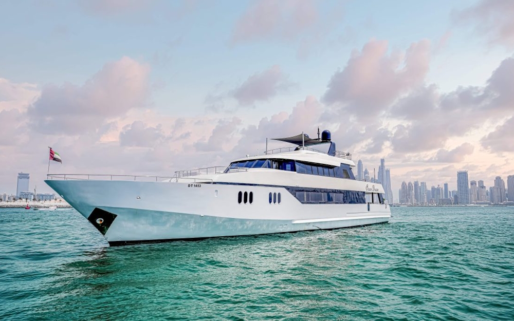 143 FT Ocean Dream cruising in Dubai Marina