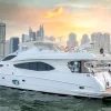 101 FT Majesty yacht docked near Dubai Marina skyline