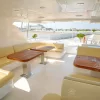 Spacious outdoor seating and dining space on 101 FT Majesty yacht