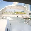Flybridge with sunbeds on 72 FT Superfly yacht