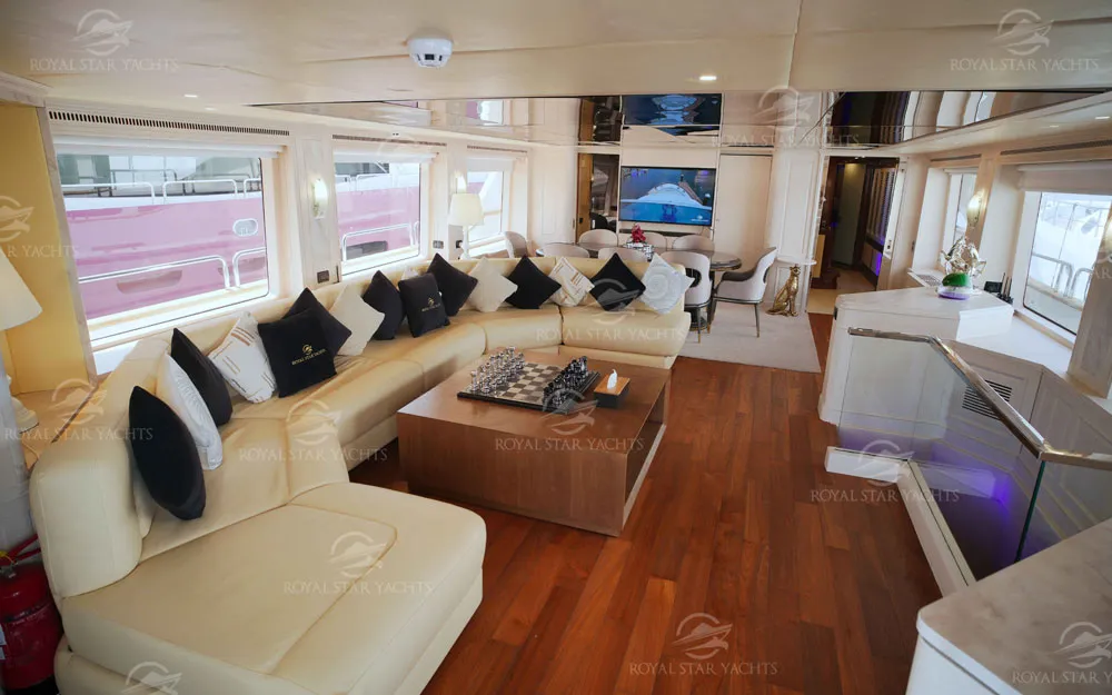 Luxurious interior of Benetti 110 Yacht