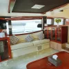 dining area inside Superfly yacht
