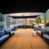 upper deck of Playboy yacht with lounge seating
